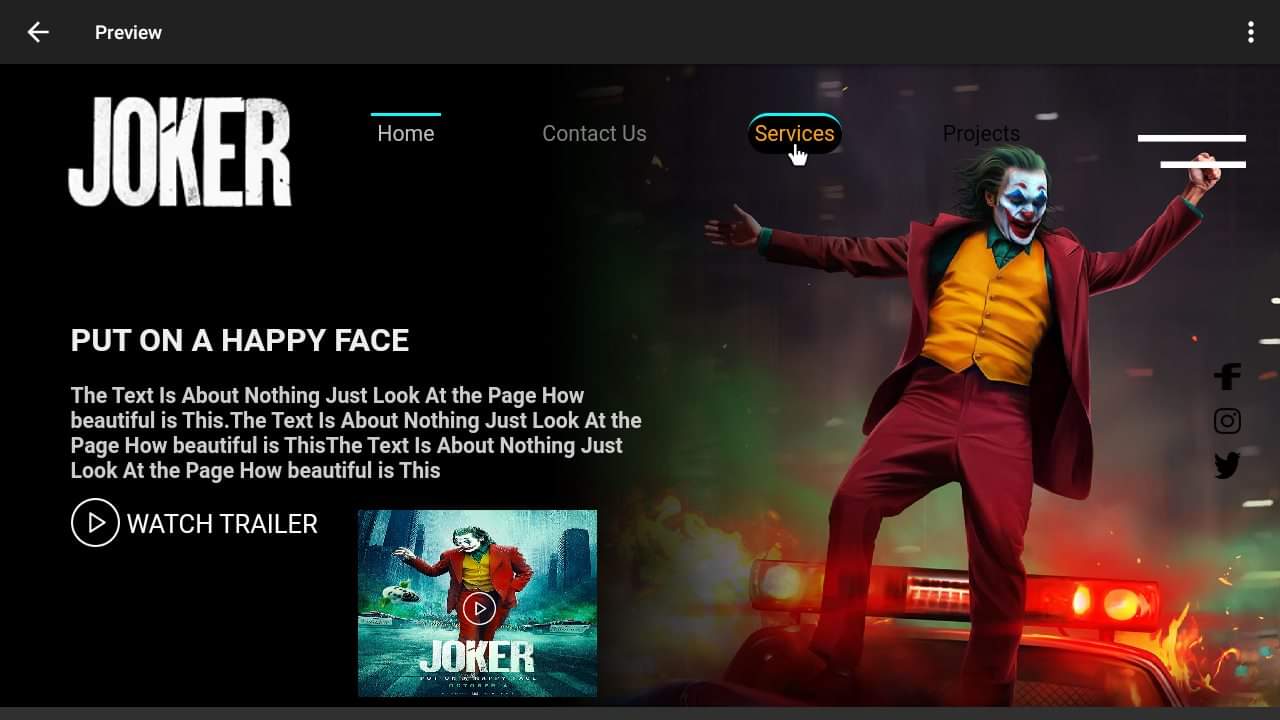 Joker Landing Page